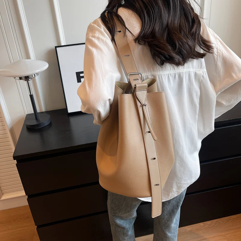 sac de luxe femme sac a maîn femme sacs seau sacs épaule MOODS-Ensembles de sacs rétro initiés pour femmes, fourre-tout 2 en 1, grande capacité, sac à bandoulière, sac à main design, document solide, E27, 2024