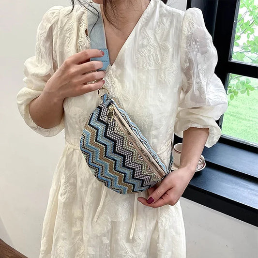 Sac banane femme tressé