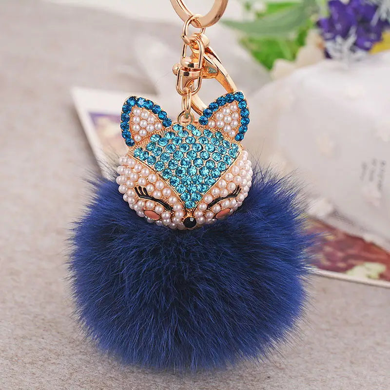 Porte clé fourrure renard