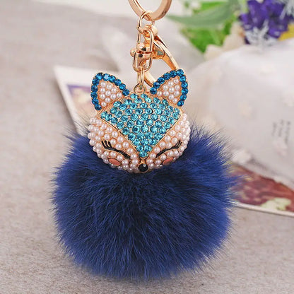Porte clé fourrure renard