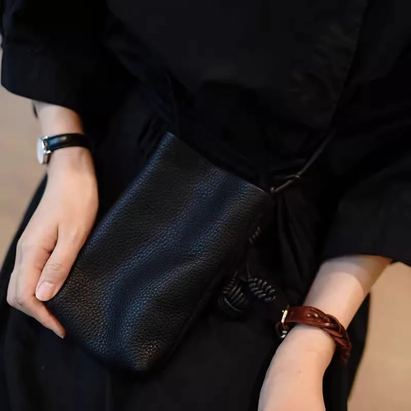 Sac à bandoulière en cuir pour femmes, 1 pièce, Design boule tissée minimaliste, cuir souple, sangle amovible, sac à main à fermeture magnétique