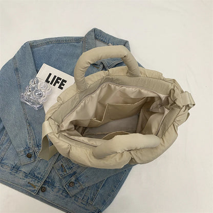 sac de luxe femme sac bandouillère femme MOODS-Sacs à bandoulière carrés pour femmes, sacs à main rembourrés en coton carillon, sac fourre-tout matelassé de grande capacité Lux, printemps, nouveau, 2024