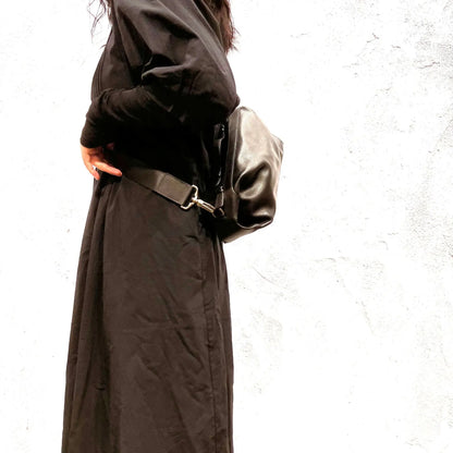 Sac banane cuir noir