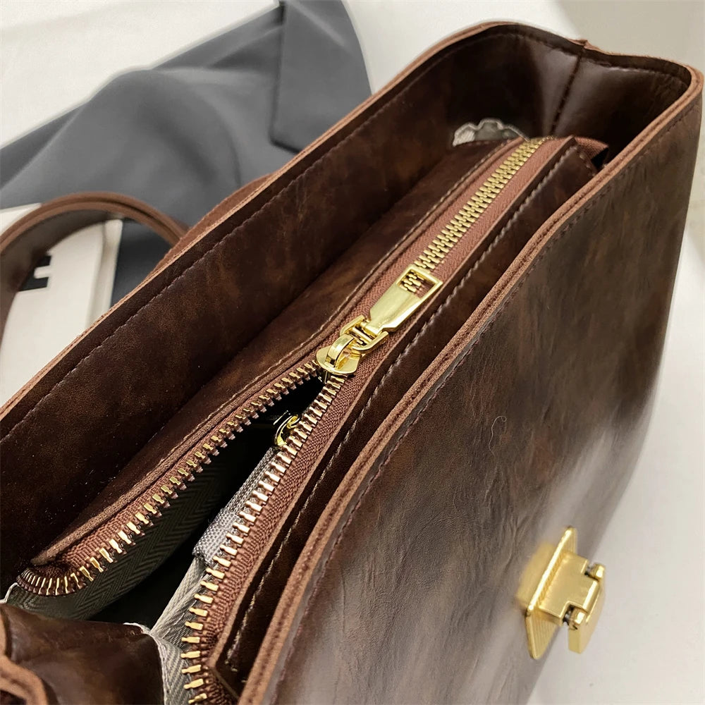 MOODS-Sacs à bandoulière rétro pour femmes, cuir PU souple, sac fourre-tout à rabat lancé, sacs de messager de luxe, dernier créateur de mode, 2024