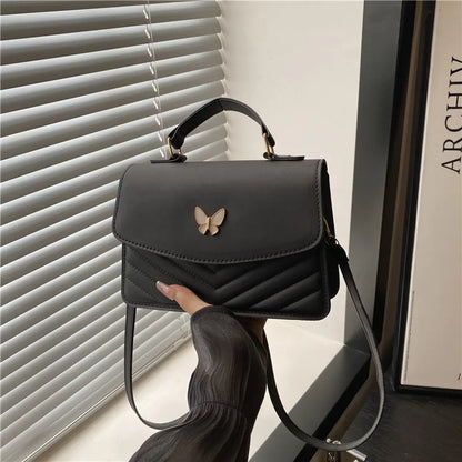 Sac papillon porte-bonheur pour femmes, nouvelle mode, couleur unie, texture simple, tendance, beau sac messager à bandoulière décontracté, portable, petit