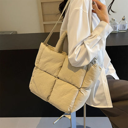 sac de luxe femme sac bandouillère femme MOODS-Sacs à bandoulière carrés pour femmes, sacs à main rembourrés en coton carillon, sac fourre-tout matelassé de grande capacité Lux, printemps, nouveau, 2024