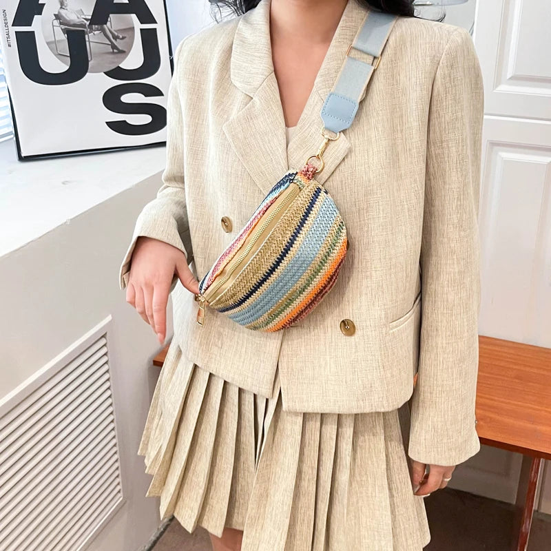 Sac banane en paille