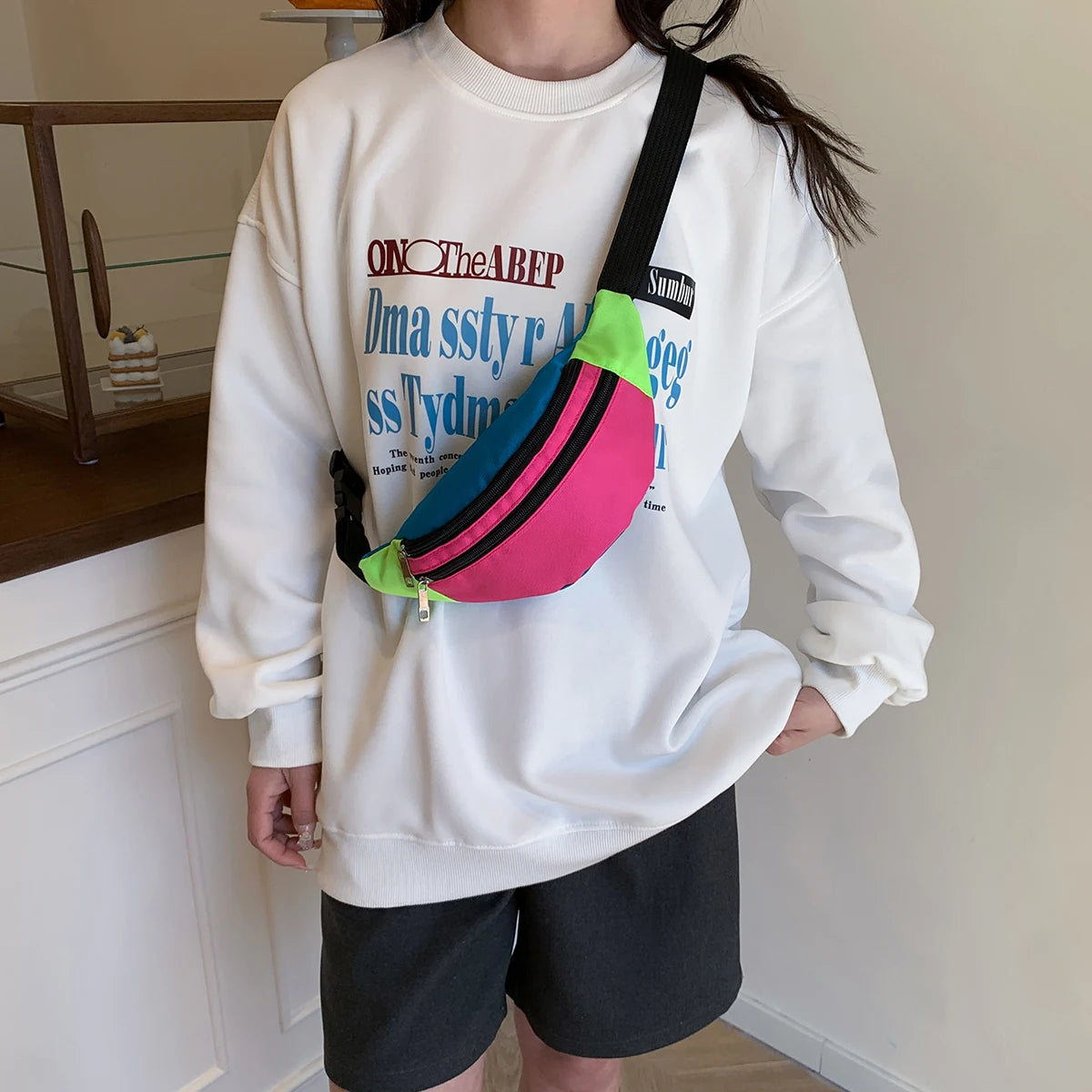 Sac banane multicolore