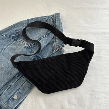 Sac banane femme velours côtelé
