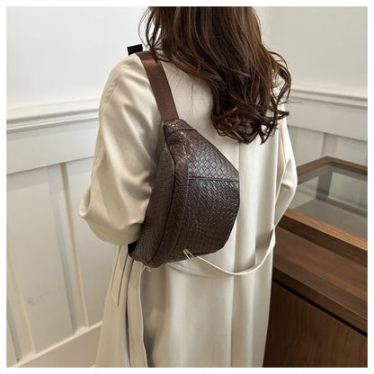 Sac banane cuir tressé