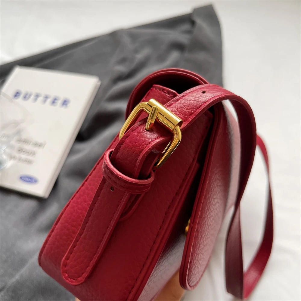 sac de luxe femme sacs bandoulière sac de luxe femme haute qualité MOODS formes irrégulières sacs à bandoulière pour femmes rouge litchi motif rabat sac à bandoulière décontracté rue Simple mode cartables 2025