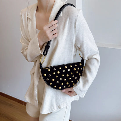 Sac demi-lune daim