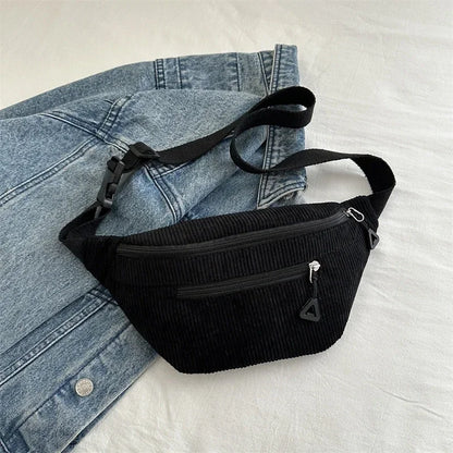 Sac banane femme velours côtelé