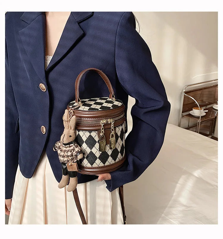 Sac à main de luxe en cuir pour femmes, petits sacs à main avec fermeture éclair, seau à bandoulière, pendentif, nouvelle tendance 2023