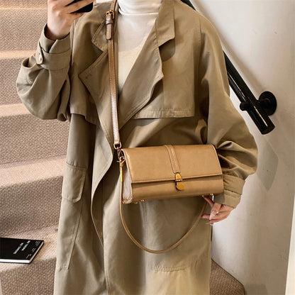 MOODS rétro rabat bandoulière sacs de messager pour femmes en cuir PU couleur Pure petit sac à bandoulière carré sac à main de créateur de luxe 2025