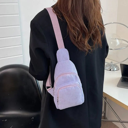Sac bandoulière velours côtelé