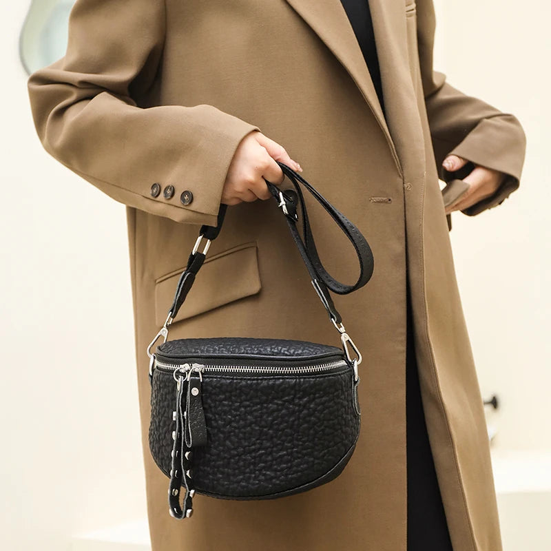 Grand sac banane femme cuir
