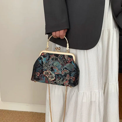 Sac à bandoulière brodé de Style chinois pour femmes, pochette de soirée de mariage, fait à la main, style Boho Vintage, cadeau