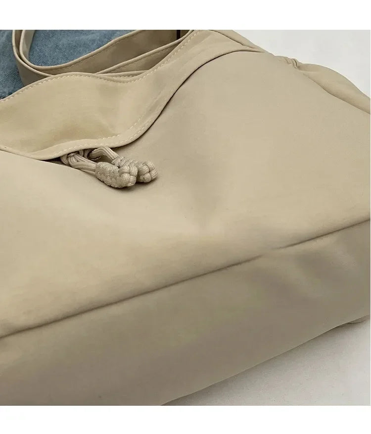 Sac à Bandoulière Hobos en Nylon pour Femme, Sacoche à Fermeture Éclair, Décontractée, Solide, de Grande Capacité, à la Mode, 2025