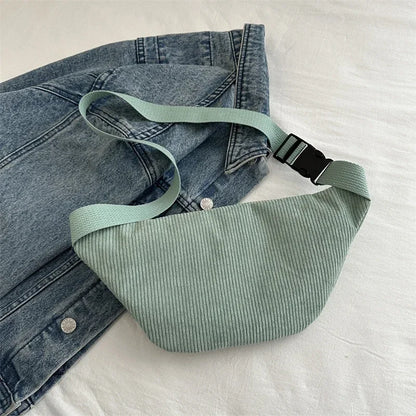 Sac banane femme velours côtelé