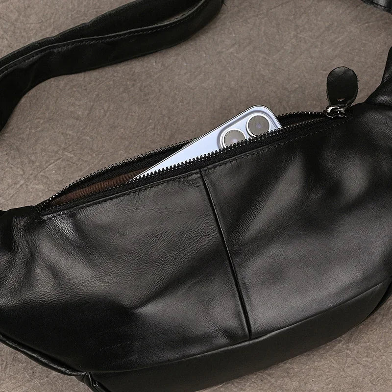 Sac banane en cuir pour homme