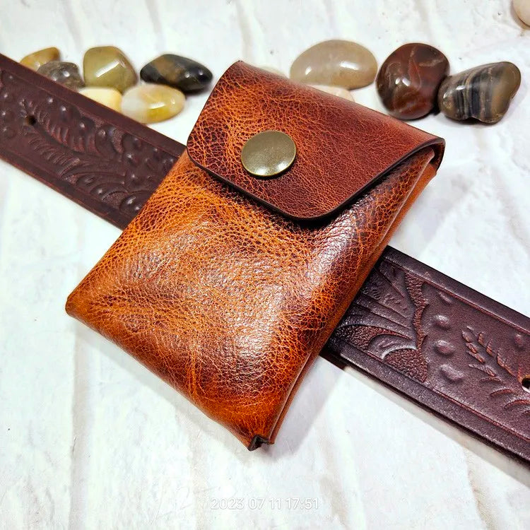 Pochette cuir homme ceinture