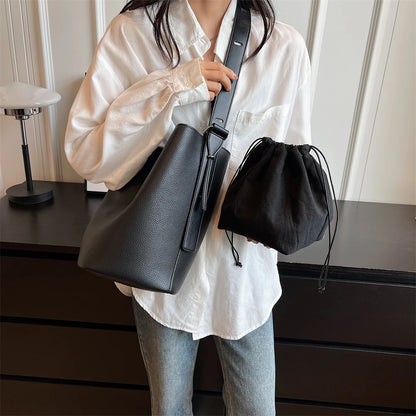 sac de luxe femme sac a maîn femme sacs seau sacs épaule MOODS-Ensembles de sacs rétro initiés pour femmes, fourre-tout 2 en 1, grande capacité, sac à bandoulière, sac à main design, document solide, E27, 2024