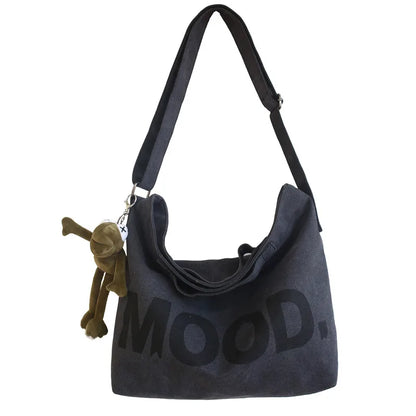 sac a main femme sac de cours grand sac à main femme sac bandouillere femme Sac fourre-tout en toile de qualité pour femmes, fourre-tout de grande capacité avec pendentif, sacoche à bandoulière