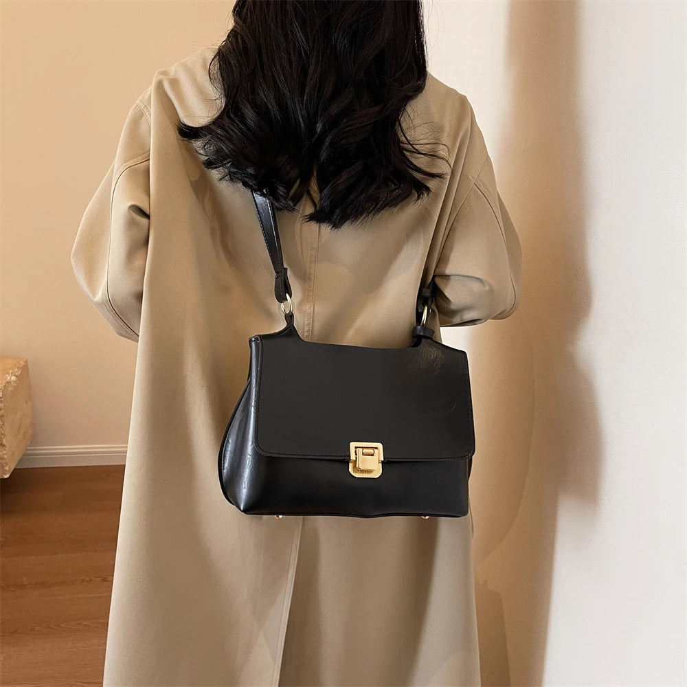 MOODS-Sacs à bandoulière rétro pour femmes, cuir PU souple, sac fourre-tout à rabat lancé, sacs de messager de luxe, dernier créateur de mode, 2024