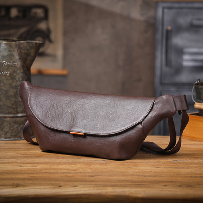 Sac banane cuir homme plat