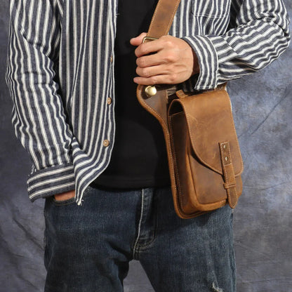 Pochette homme cuir marron