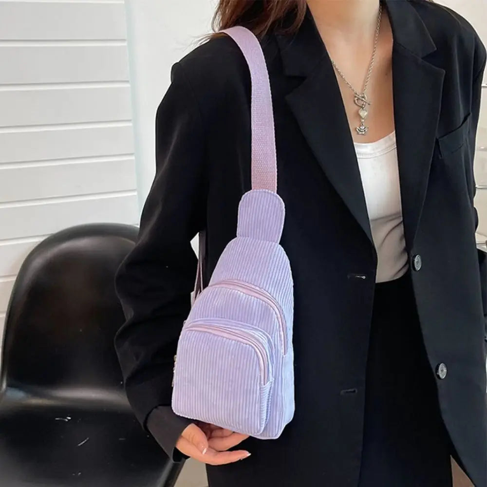 Sac bandoulière velours côtelé