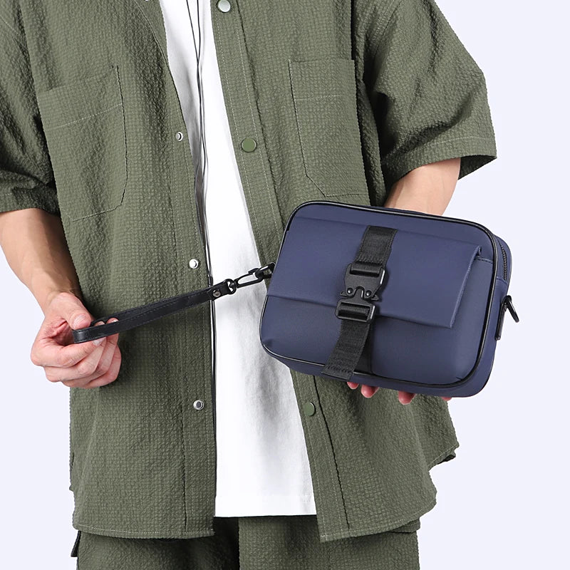 Sac à bandoulière en cuir PU souple pour hommes, petit sac à main décontracté de bonne qualité, pochette de jour