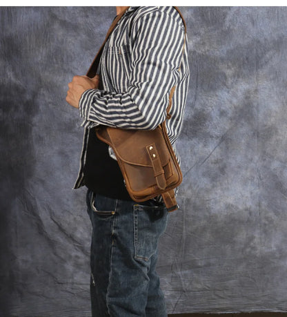 Pochette homme cuir marron