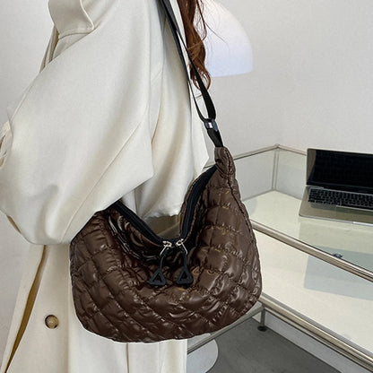 Sac à Main Vintage en Nylon pour Femme, Sous les Bras, Décontracté, Imperméable, Hobo, Matelassé, en Coton