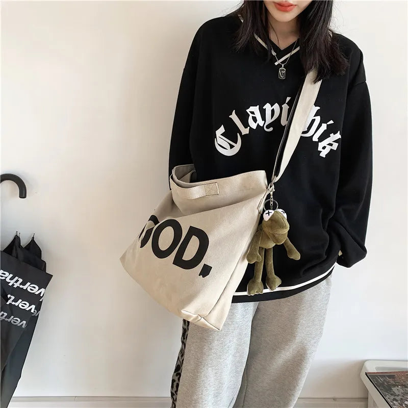 sac a main femme sac de cours grand sac à main femme sac bandouillere femme Sac fourre-tout en toile de qualité pour femmes, fourre-tout de grande capacité avec pendentif, sacoche à bandoulière