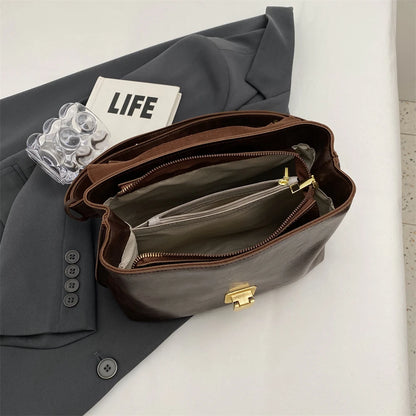 MOODS-Sacs à bandoulière rétro pour femmes, cuir PU souple, sac fourre-tout à rabat lancé, sacs de messager de luxe, dernier créateur de mode, 2024