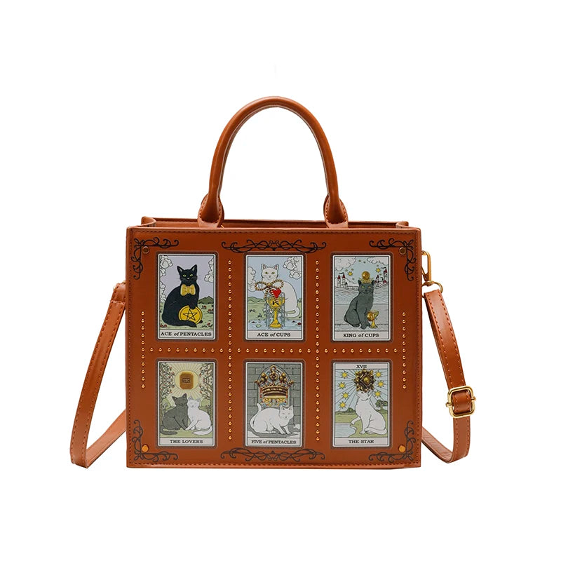 Sacs fourre-tout décontractés de marque pour femme, sacs bandoulière messager pour femme, grands sacs à main féminins, sacs de luxe de créateurs, grands sacs à main à motif chat, sacs à bandoulière