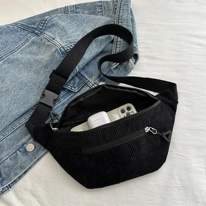 Sac banane femme velours côtelé