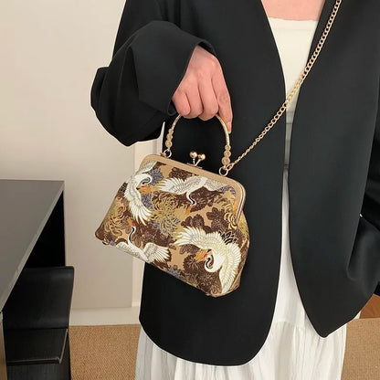 Sac à bandoulière brodé de Style chinois pour femmes, pochette de soirée de mariage, fait à la main, style Boho Vintage, cadeau
