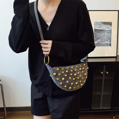 Sac demi-lune daim