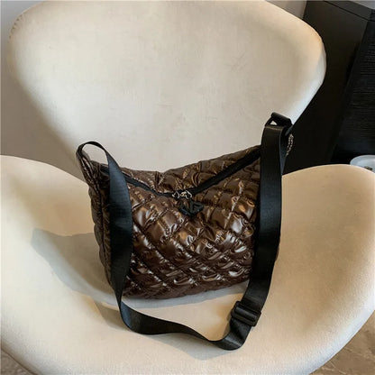 Sac à Main Vintage en Nylon pour Femme, Sous les Bras, Décontracté, Imperméable, Hobo, Matelassé, en Coton