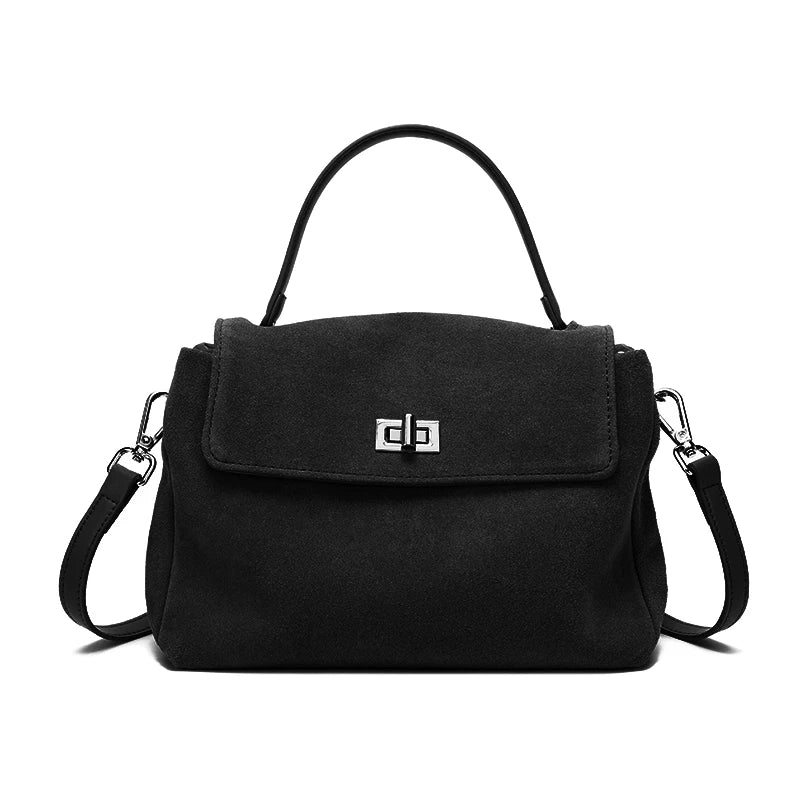 Nouveau sac bandoulière de luxe en cuir véritable et daim naturel pour femme, collection automne-hiver 2026 – Sac messager de créateur pour le quotidien