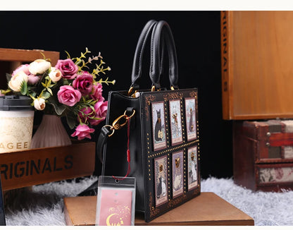Sac de créateur vintage et de luxe avec broderie délicate impression de chat sac fourre-tout populaire et à la mode pour femmes de grande capacité