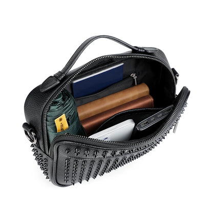 Vintage Rivet Design hommes sacs Sac à bandoulière de haute qualité en cuir PU voyage hommes Sac à bandoulière Style d'affaires hommes Sac à main sacs Sac