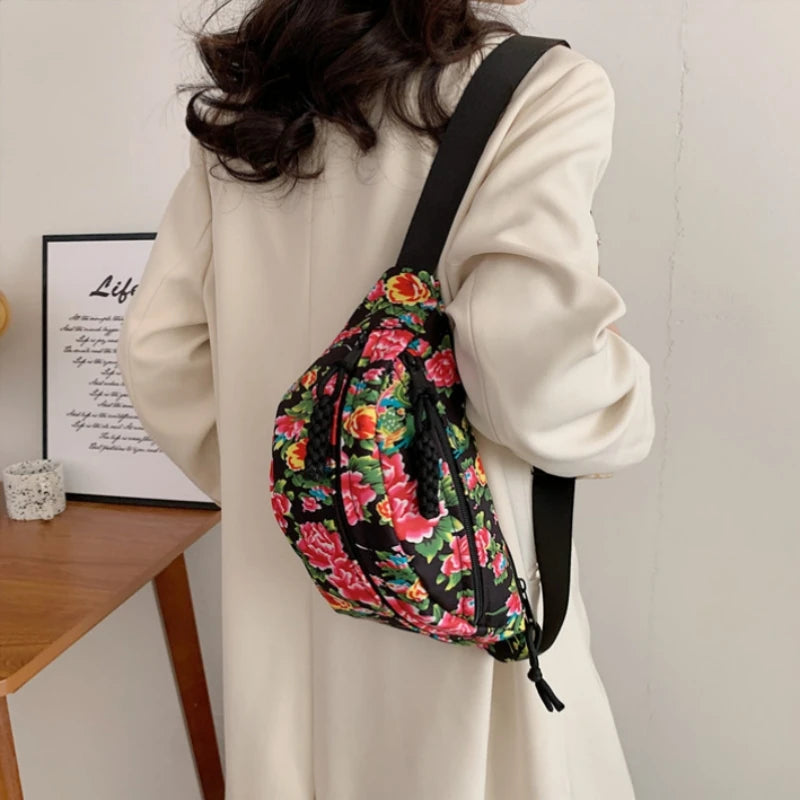 Sac banane à fleurs