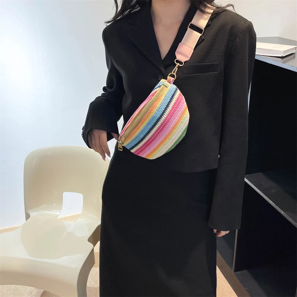 Sac banane en paille