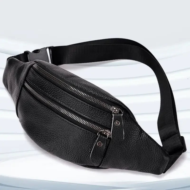 Sac banane cuir 2 poches avant