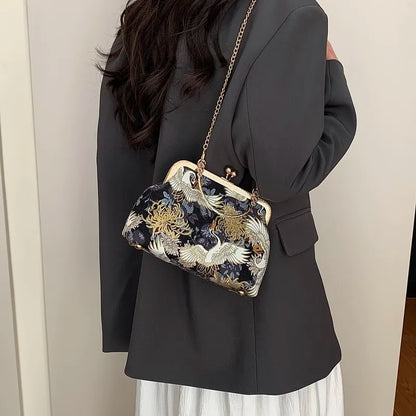 Sac à bandoulière brodé de Style chinois pour femmes, pochette de soirée de mariage, fait à la main, style Boho Vintage, cadeau