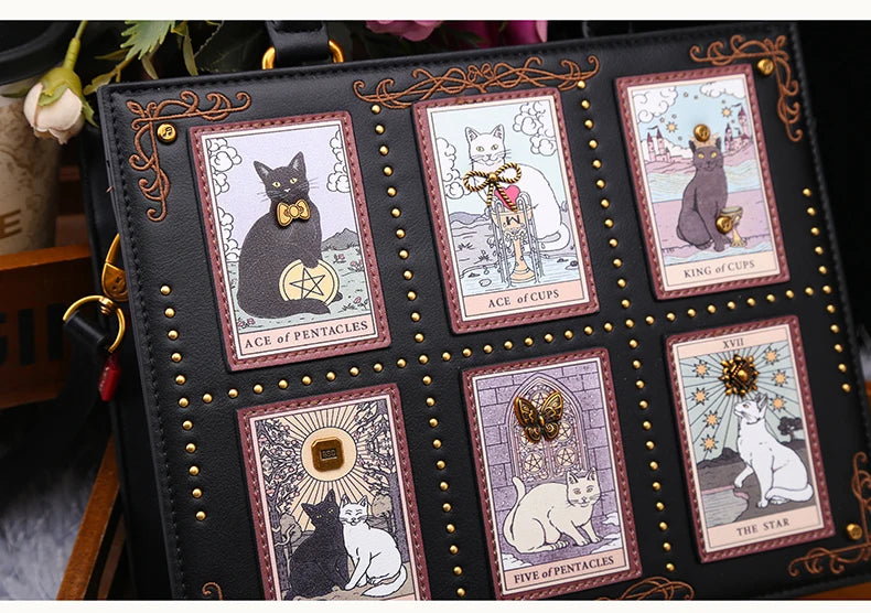 Sac de créateur vintage et de luxe avec broderie délicate impression de chat sac fourre-tout populaire et à la mode pour femmes de grande capacité